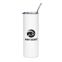 Stainless Steel White Logo Tumbler - HONEY BADGER®