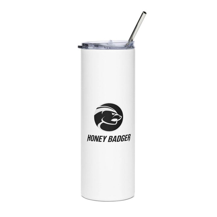Stainless Steel White Logo Tumbler - HONEY BADGER®
